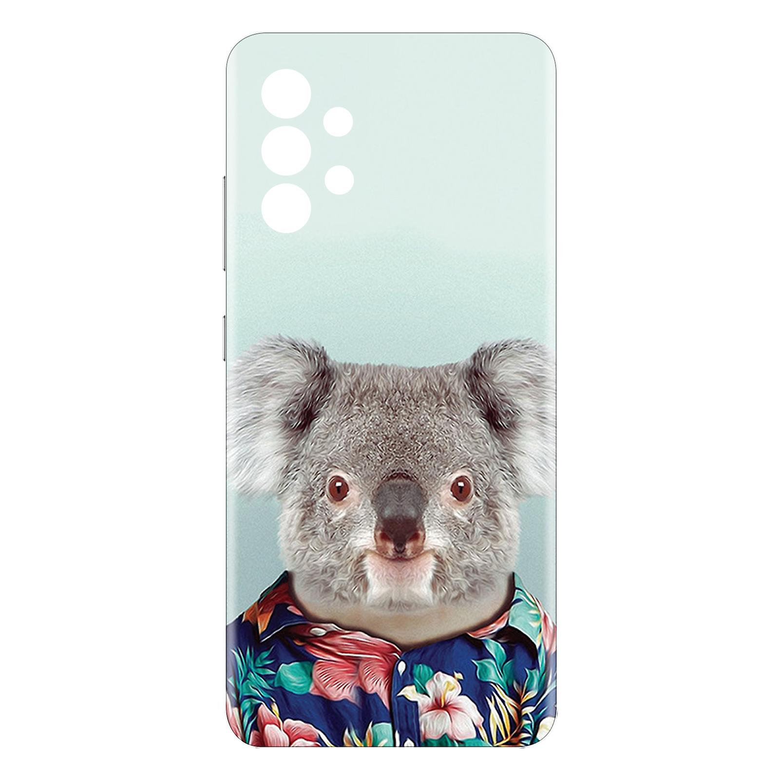 Phone Back Cover Anti-fall Soft TPU Raspberry Koala Eiffel Tower Phone Case Shell for Samsung Galaxy A32
