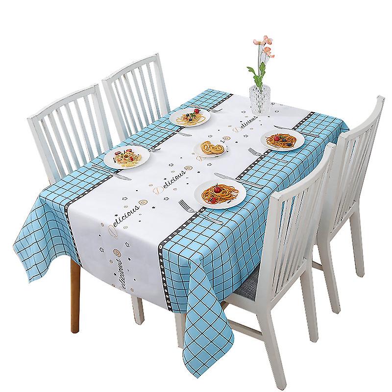 Tablecloth Waterproof Simple Style PEVA Material Decorative Table Cover for Kitchen Dining Room