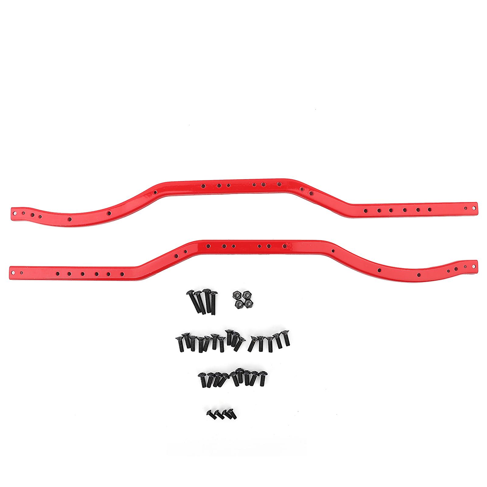 RC Car Universal Steel Chassis Rails Accessory for AXIAL SCX10 90027 SCX10 II 90046 90047 Red Color