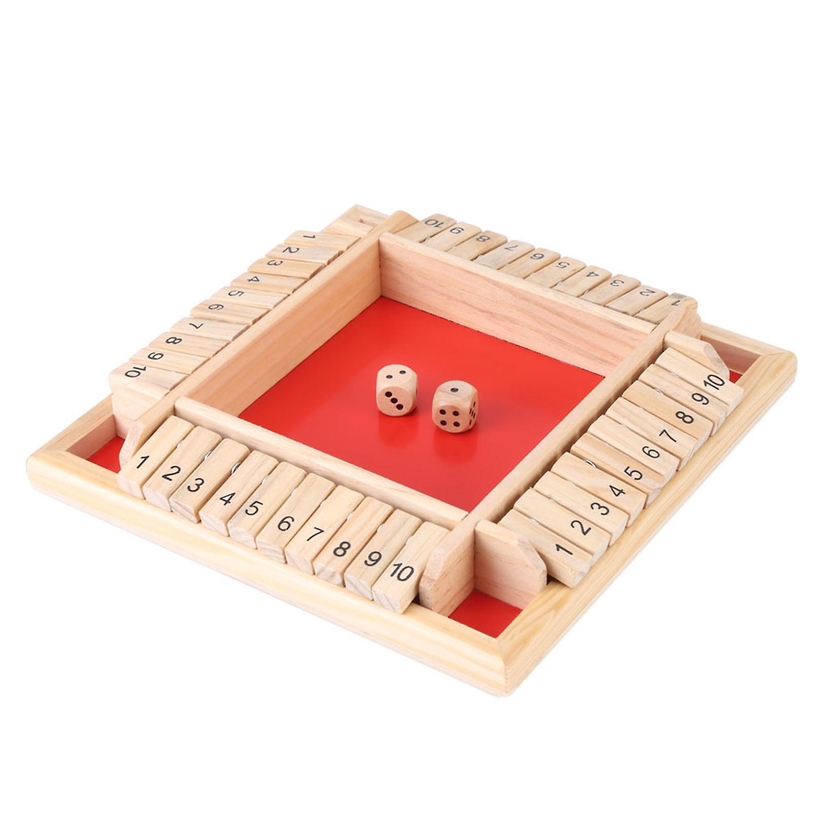 Educational Wooden Number Board Game Set with Dice 22.5x22.5cm Red Color