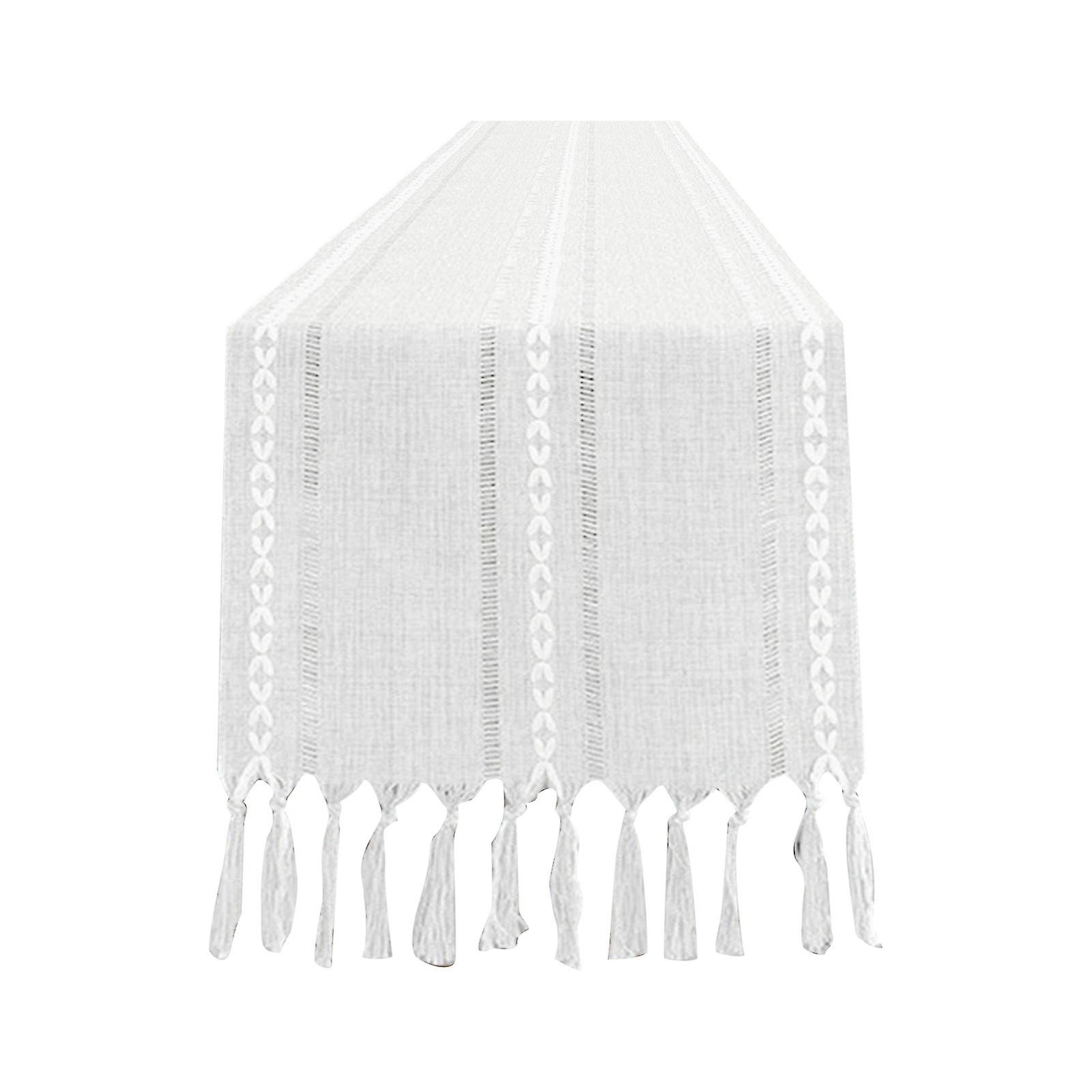 Farmhouse Dining Table Decor Table Runners Embroidered Rustic Table Runners-yu