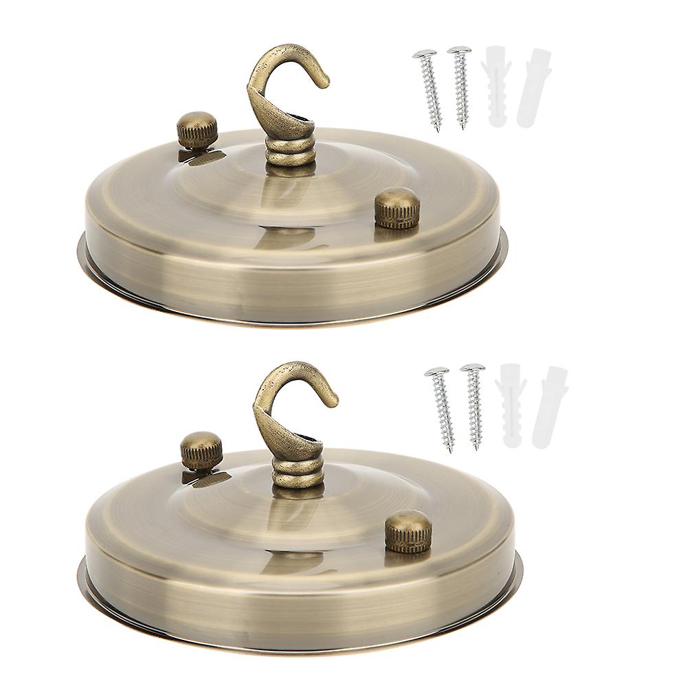 2 Pcs Iron Chandelier Hooks Ceiling Light Fixture Hanging Hooks Decoration Mounting Accessory Bronze