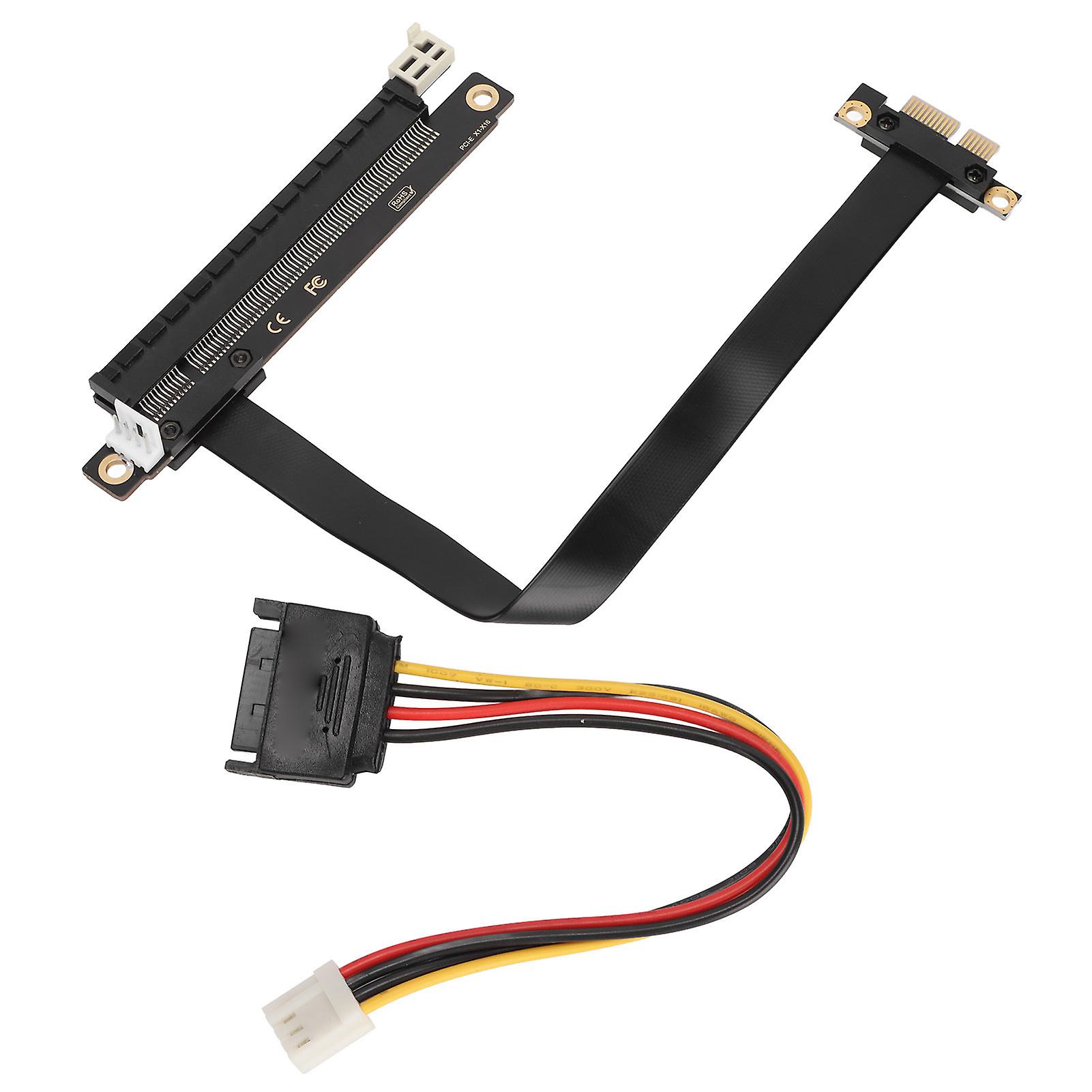 PCIe Extension Cable 20cm 32Gbps Adapter for Graphics Sound Network Cards with Power Cable