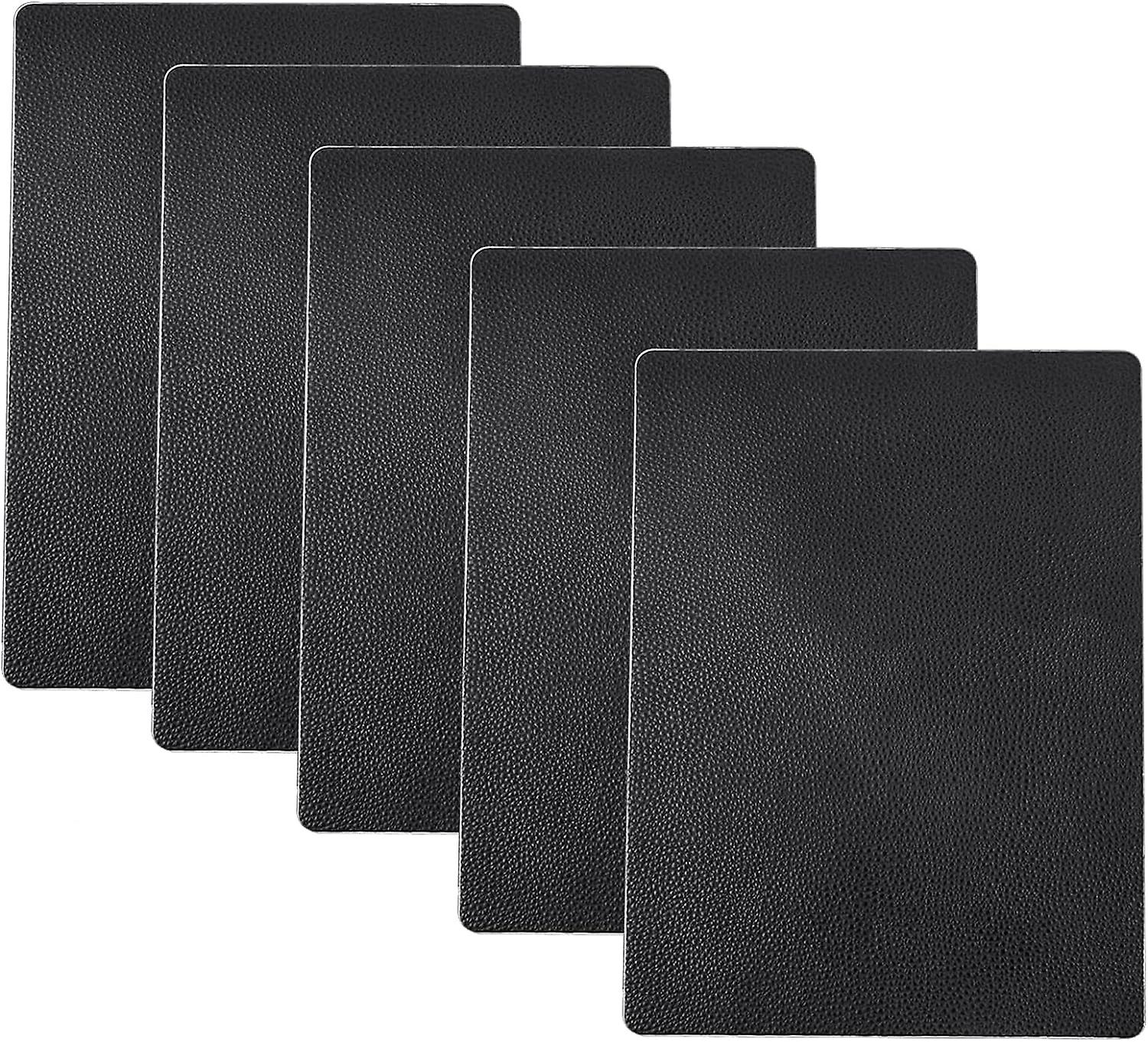 Leather Repair Patch(Black 5pcs), Leather Patch Kit, Self Adhesive Leather, Self Adhesive Leather Pa
