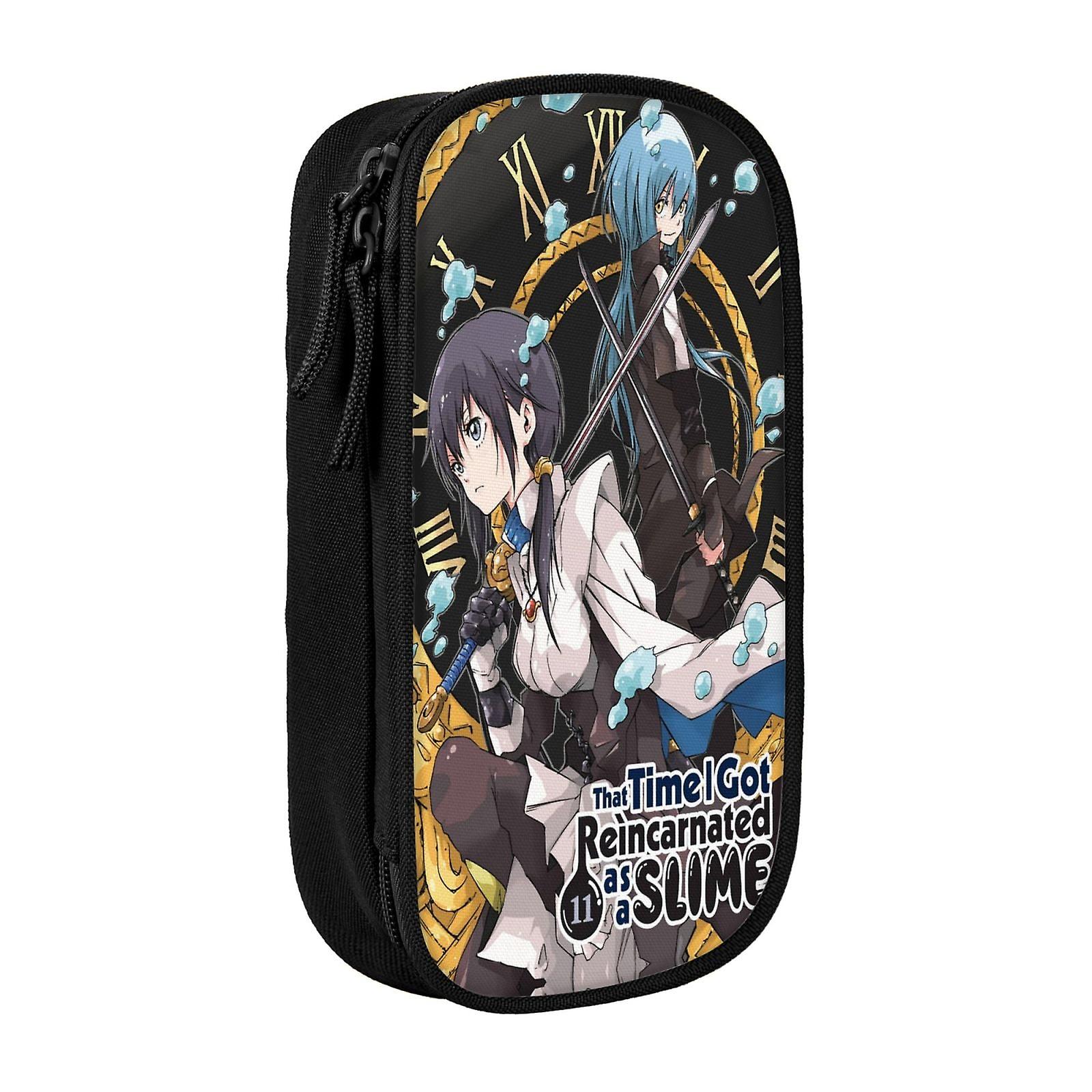 Anime That Time I Got Reincarnated As A Slime Pencil Pouch Case Makeup Bag Large Capacity Zipper Cosmetic Bag Double Layer Storage Pen Bag Pouch