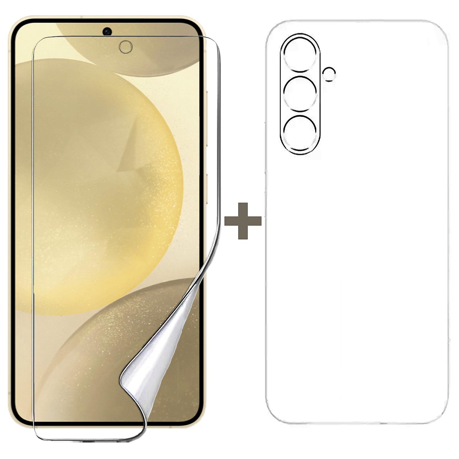 For Samsung Galaxy S24 Clear Back Case Cover And Soft Film Screen Protector
