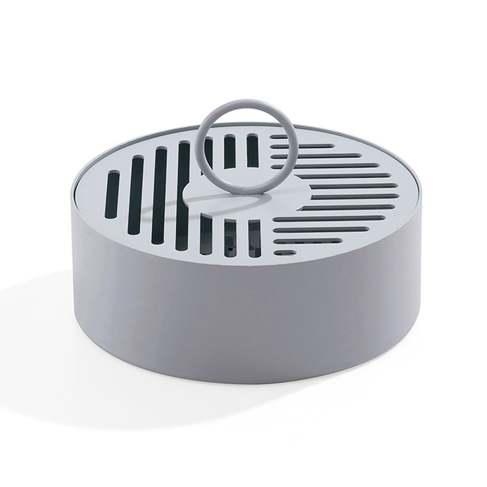 Portable Fly Coil Holder Iron Round Fireproof Incense Holder Box with Ring Handle for Home Outdoor Use Blue