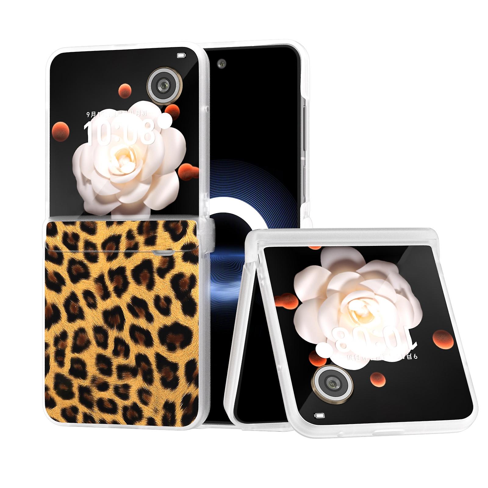Frosted Frame Leopard Pattern Case For Honor Magic V Flip