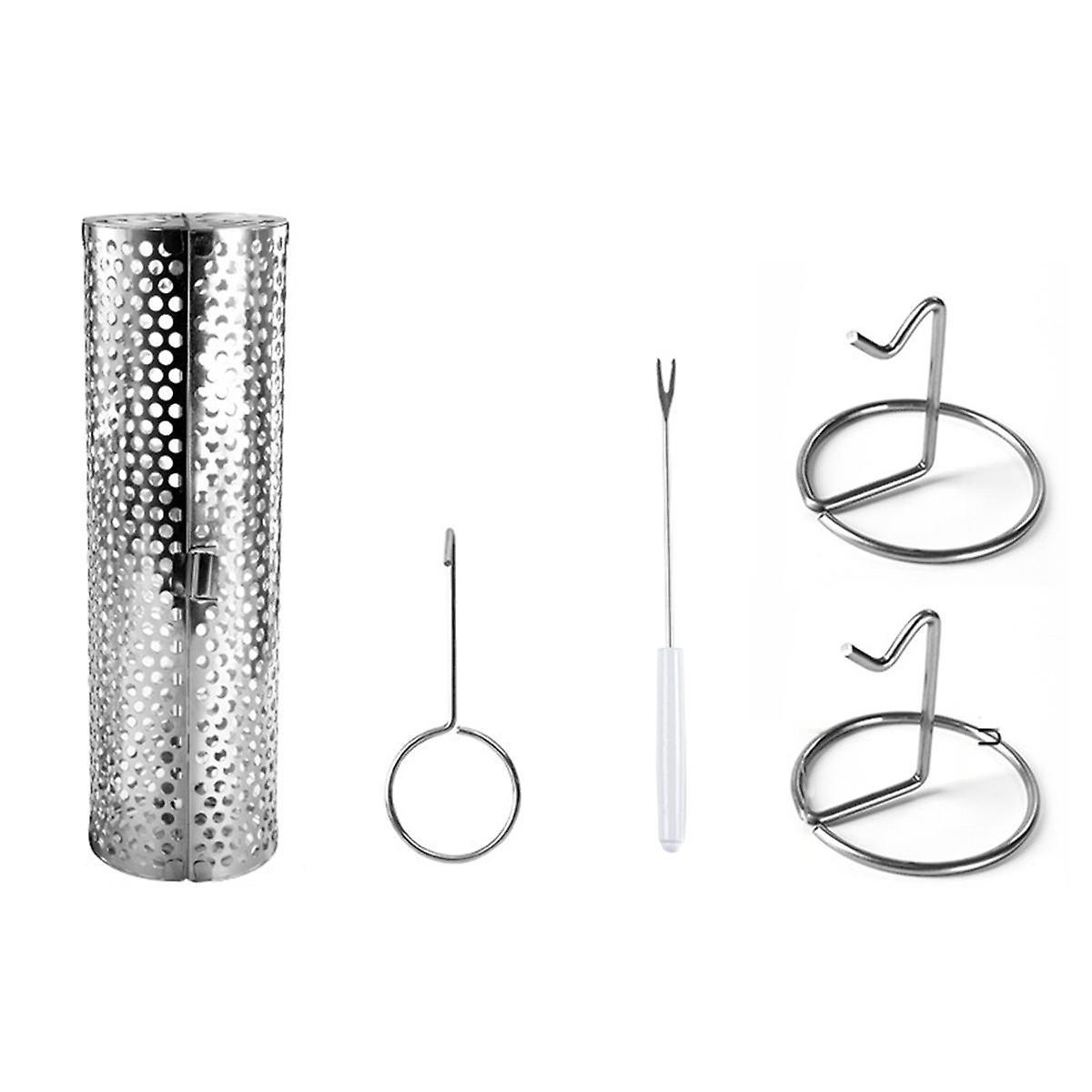 Barbecue Rolling Grill Basket BBQ Net Tube Grill Basket Grid Open BBQ Grill for Travel Camping Picnic BBQ Accessories-A