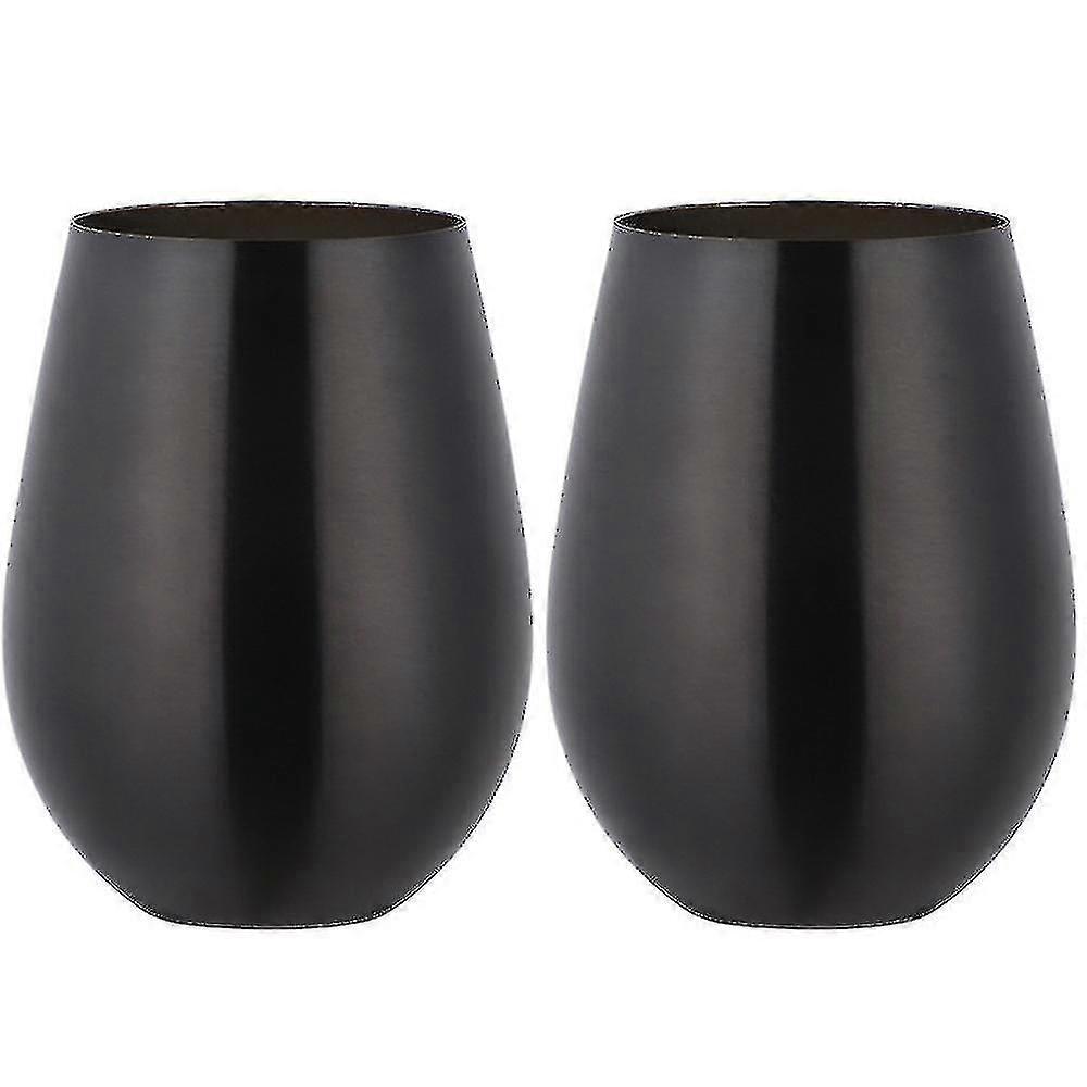 2 stk. vinglass i rustfritt stål uten stilk for reiser