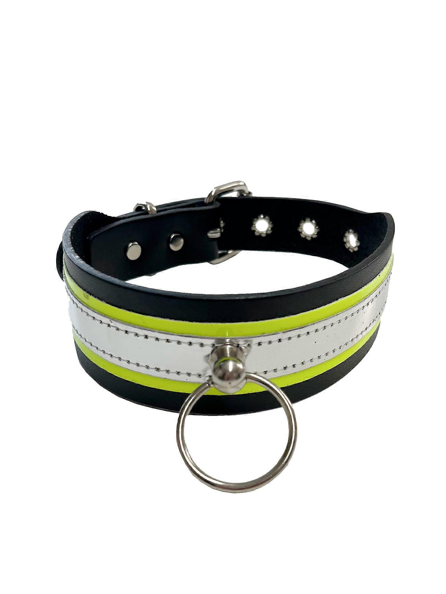 Srebrno-żółty kontrastowy choker z O-ringiem