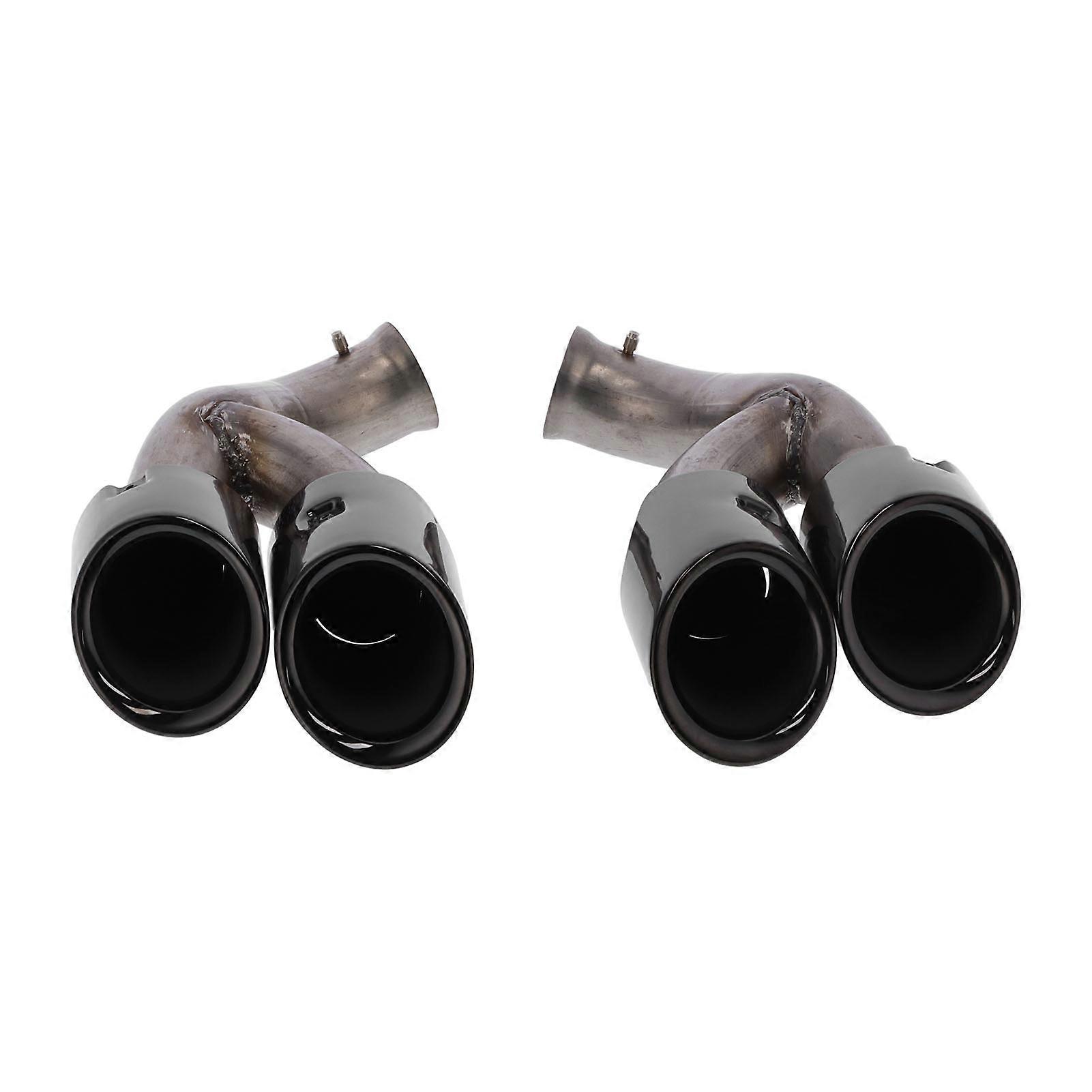 2pcs Quad Exhaust Tip Replacement Tailpipe for GTS Style 68mm Inlet 120mm Outlet Fit for Cayenne 20162018 E2U711