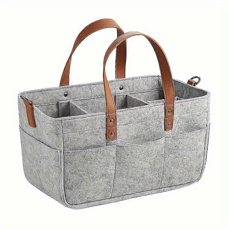 Car Organizer Felt Tote Bag, Fashionable Storage Caddy, Collapsible Diaper Wet Toys Miscellany Maternity Essentials Makeup Travel Multifunctional Port