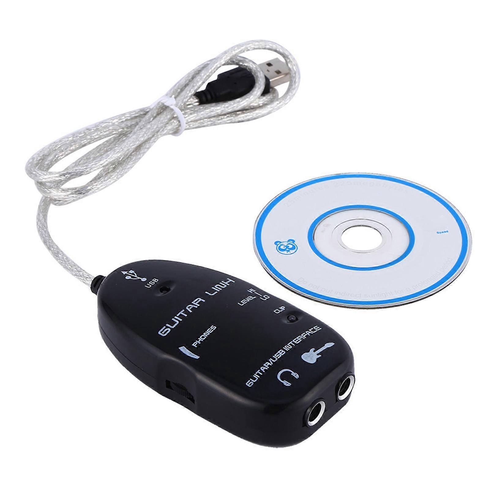 Guitar To USB Interface Cable Link Audio for PC Recording Adapter