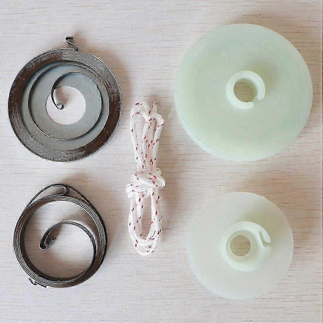 Kit Riparazione Avviamento Motosega Cinese - 2 Molla Di Rinvio E Puleggia Per 52CC-58CC - Foto 4