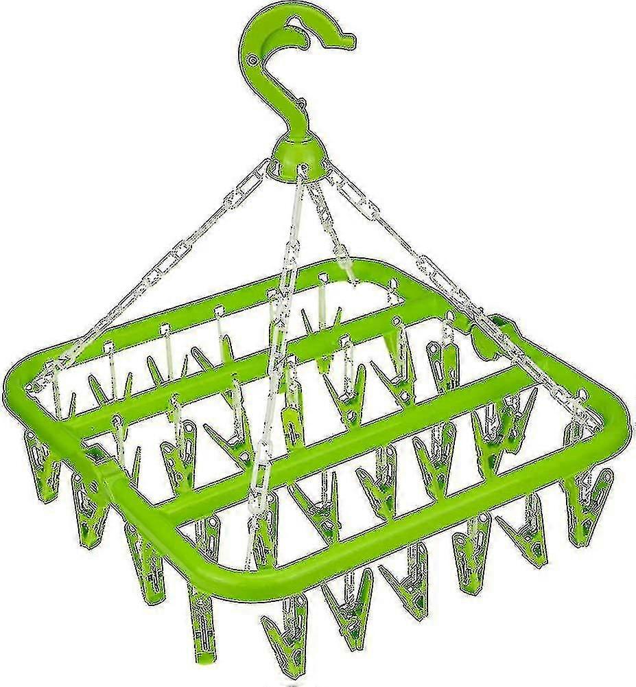 32 Peg Foldable Sock Hangers With Clips. Rotary Hook Drip Hanger. Multifunctional Storage