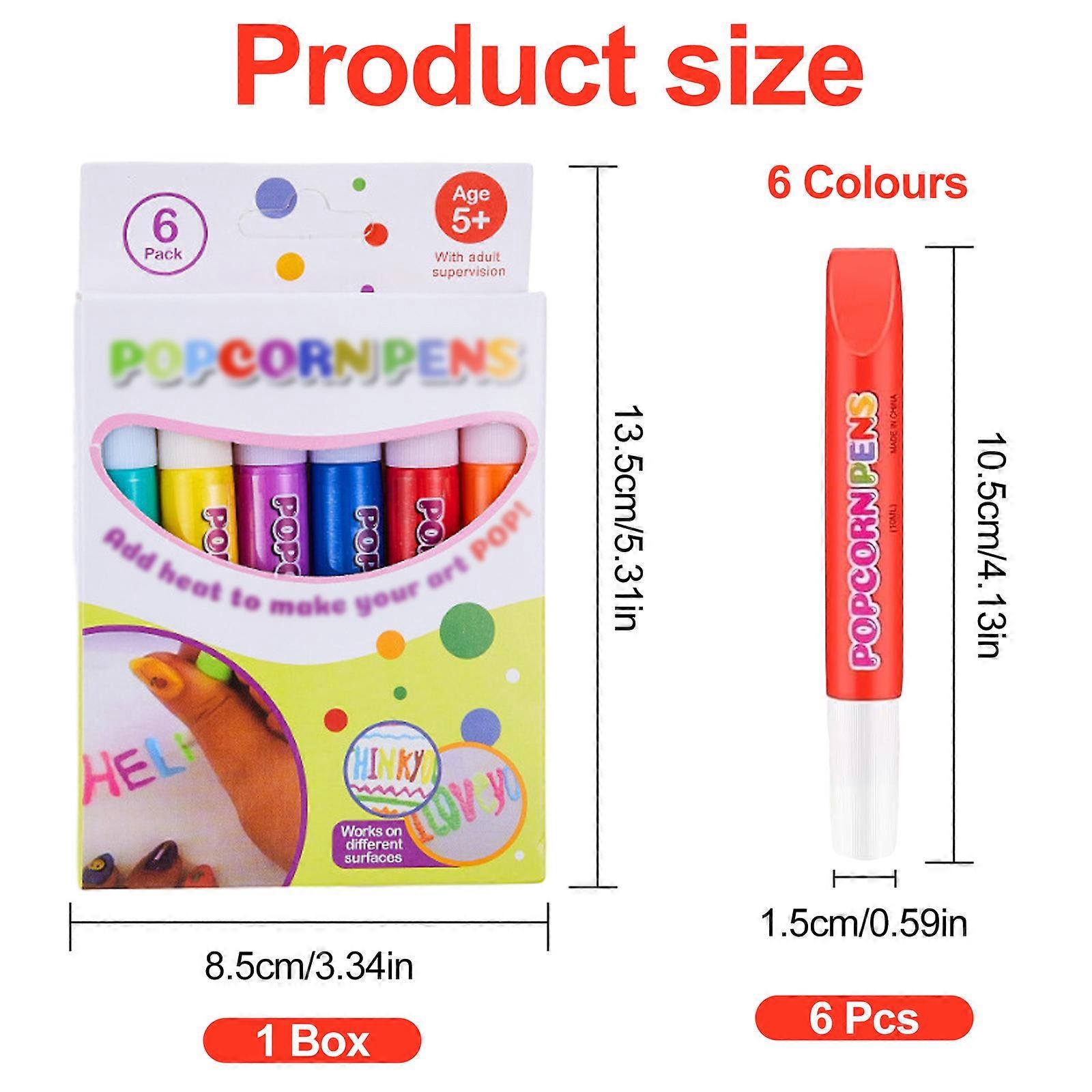 6pcs 3D printing bubble pens -6 colors