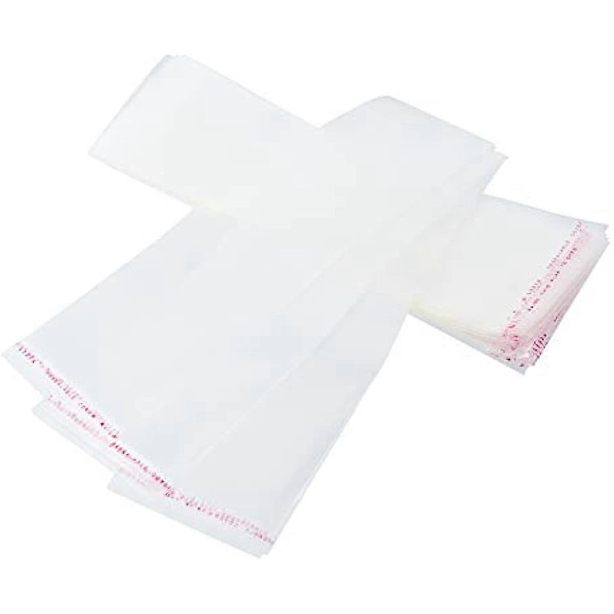 200 pcs 8 x 3 Inch 1.3 Mil Clear Plastic Bags Resealable Adhesive Cello/Cellophane Treat Bags Self Sealing OPP Bags for Bakery Soap Cookies Gifts