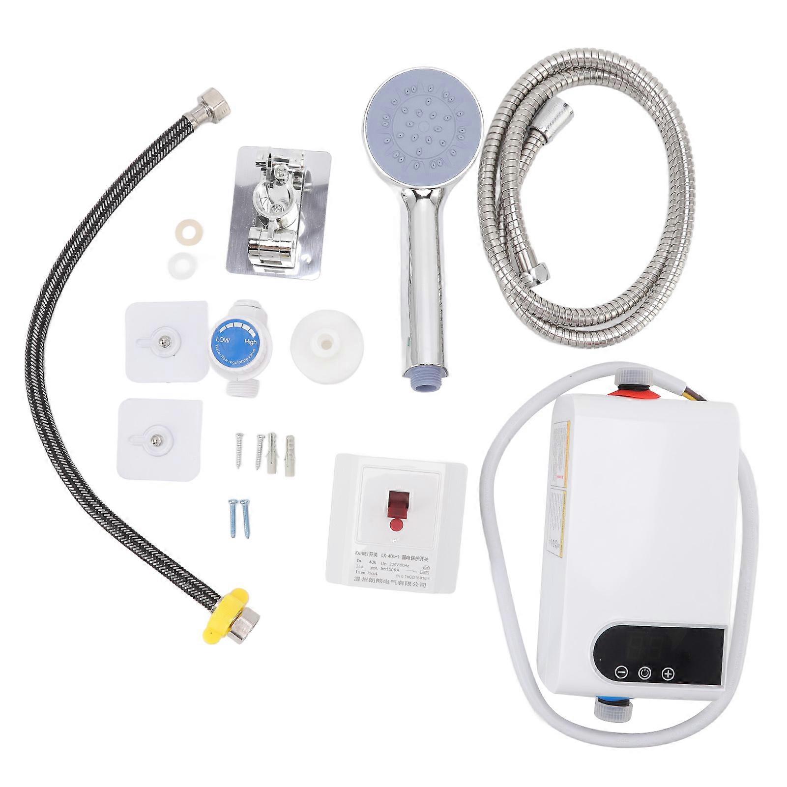 Electric Shower Heater Instant DN15 Thread Constant Temperature Shower Boiler for Home Dorm EU 220V 5500W