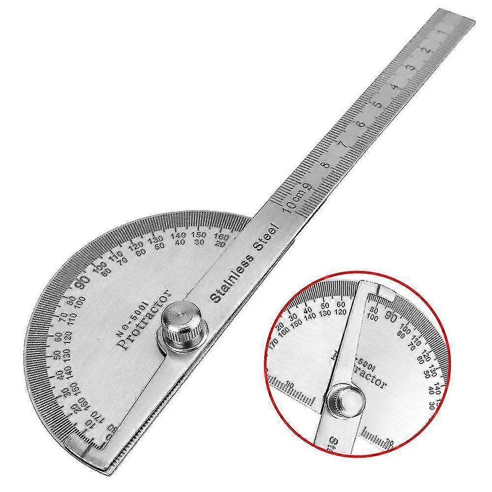 180 Degree Protractor Goniometer Angle Ruler Stainless Steel Woodworking Tools Metal Angle Finder Rotary Measuring Ruler