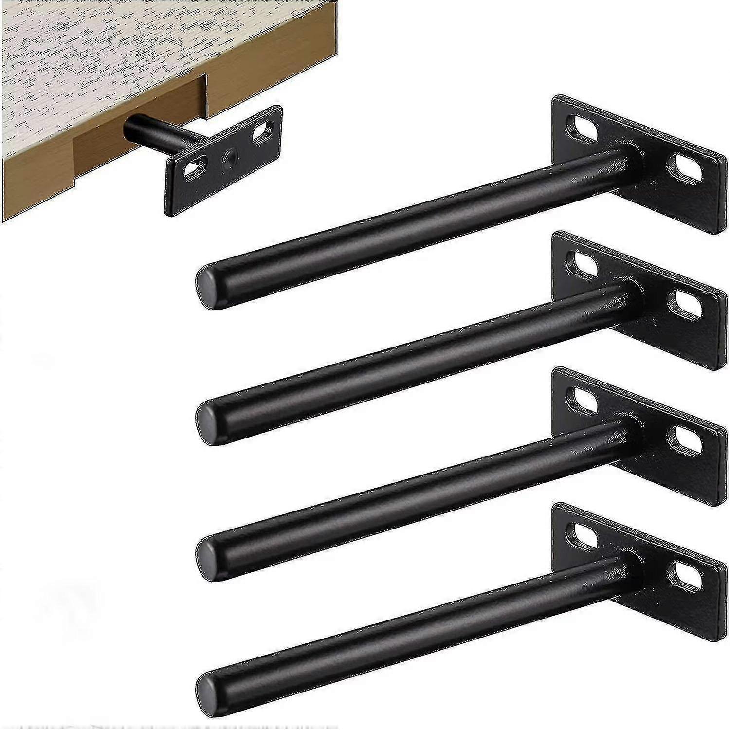 4pcs Floating Shelf Bracket, Metal Invisible Shelf Bracket, Heavy Duty Hidden Shelf Bracket, Invisible Wood Shelf Bracket