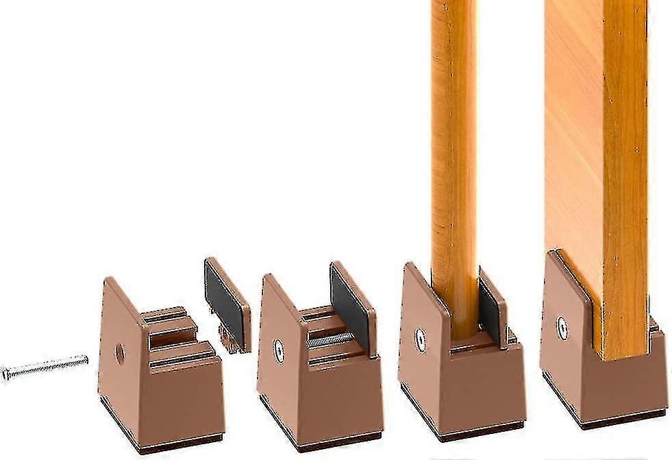 Pacote de 4 cama Riser 2 polegadas ajustável braçadeira de parafuso, móveis Riser 5cm adequado para a espessura do pé da cama de 0 a 1,5 polegadas, Riser de cama robusto para sofá
