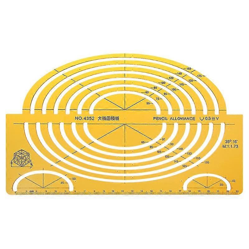 K Resin Ellipses Drafting Templates Large Isometric Ruler Measuring Tool Student-XinHan