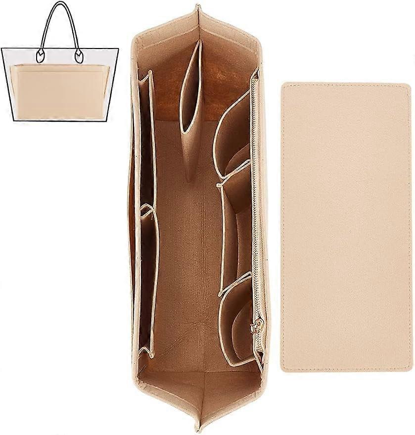 Felt Purse Organizer Insert with Handbag Base Shaper Soft Tote Bag Organizer Insert Multiple Pockets Compartment Bag in Bag Tote Cushion Pad Compatibl