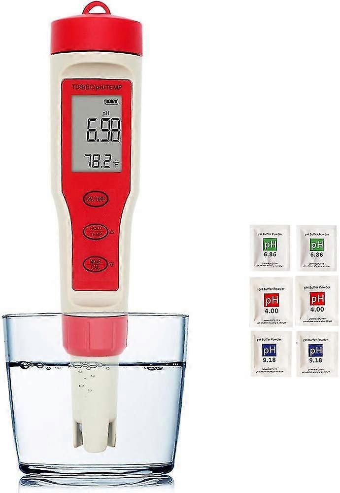 2020 New Tds Ph Meter, Ph/tds/ec/temperature Conductivity Meter, High Accuracy Automatic Calibration, Digital For Swimming Pools Drinking Water Aquari