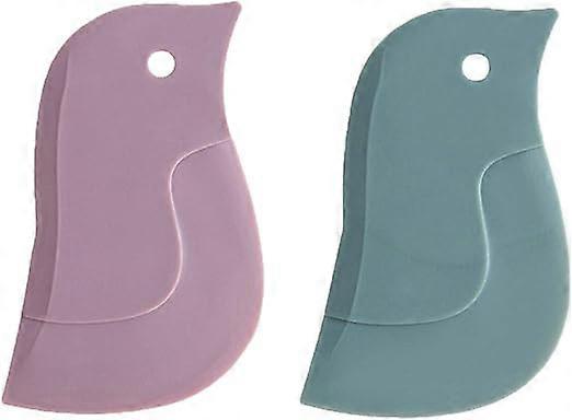 2pcs Penguin Shape Baking Tool Soft Cleaning Blade Scraper Oil Dish Plate Scraping Dirty Stains Cleaning Wiping Board Kitchen Accessories 11x7 cm, Ran