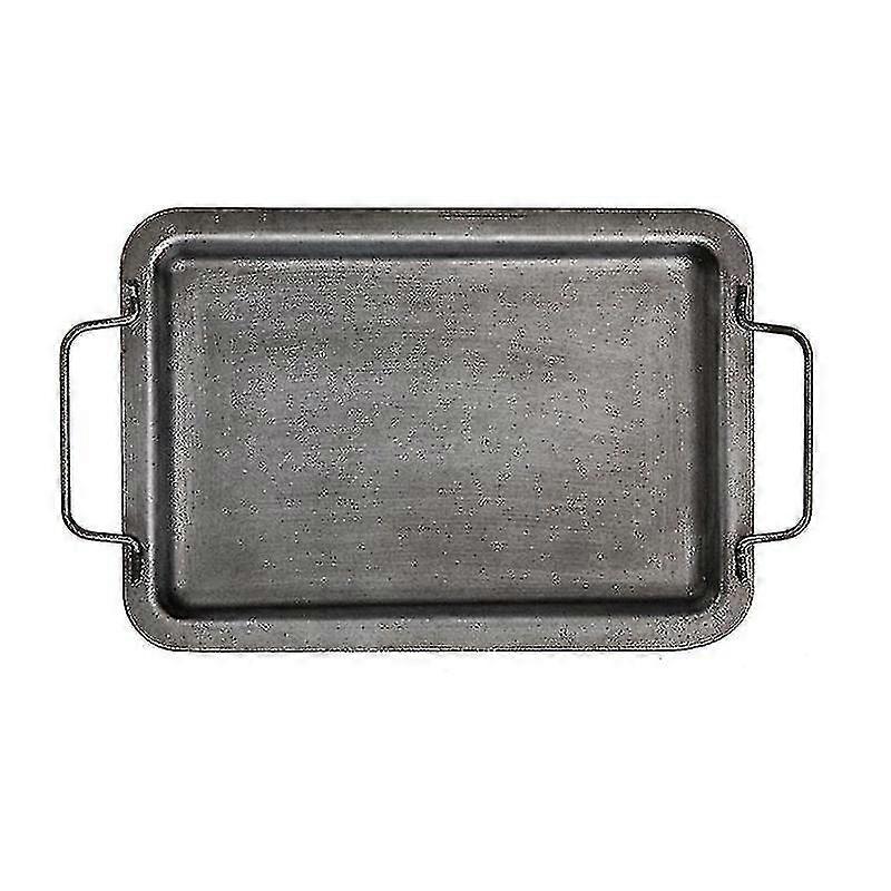 European Retro Square Iron Plate With Handles Metal Vintage Tray