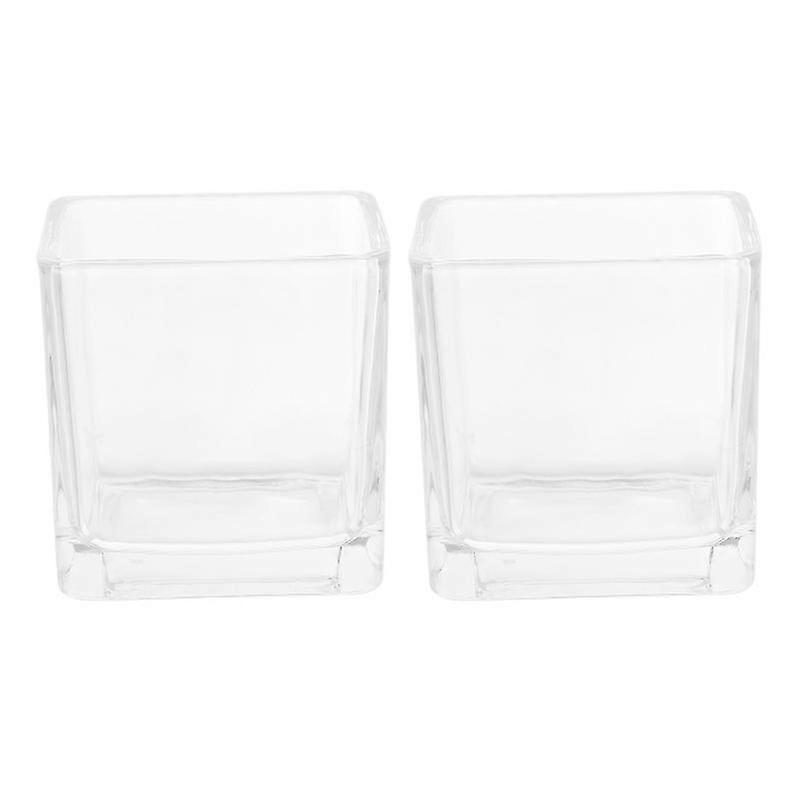 2pcs square cup candle cup aromatherapy candle glass cup square container