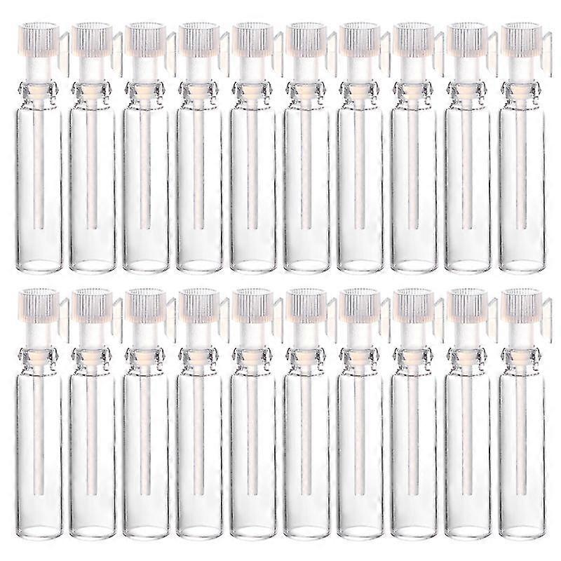 100pcs Dropper Bottles Perfume Bottles Refillable Empty Bottles Perfume Glass Containers (1ml Transparent Dropper)