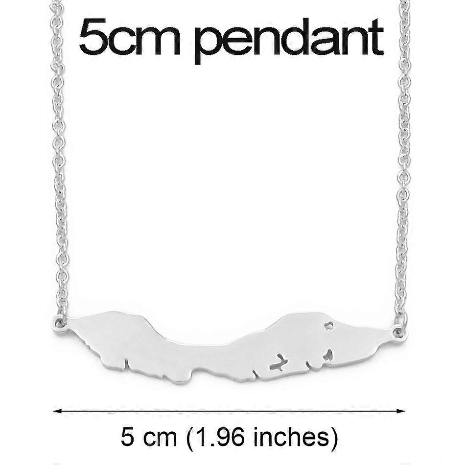 5CM גודל גדול מפת איי קורסאו שרשראות תליון נירוסטה תכשיטי צבע זהב מפות 113021