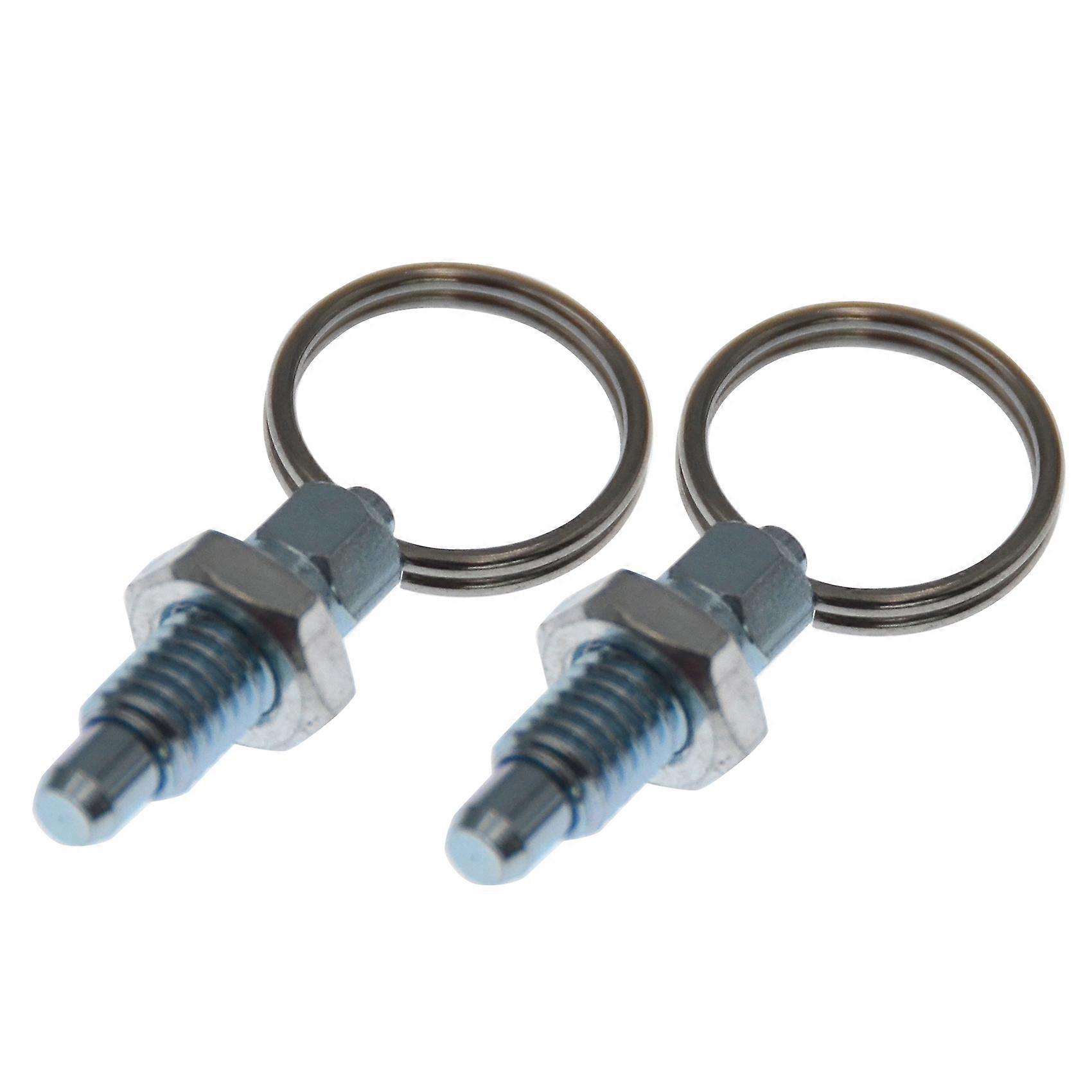 ARELENE 2PCS Stainless Steel Spring Indexing Plunger with Pull Ring M6 Flat