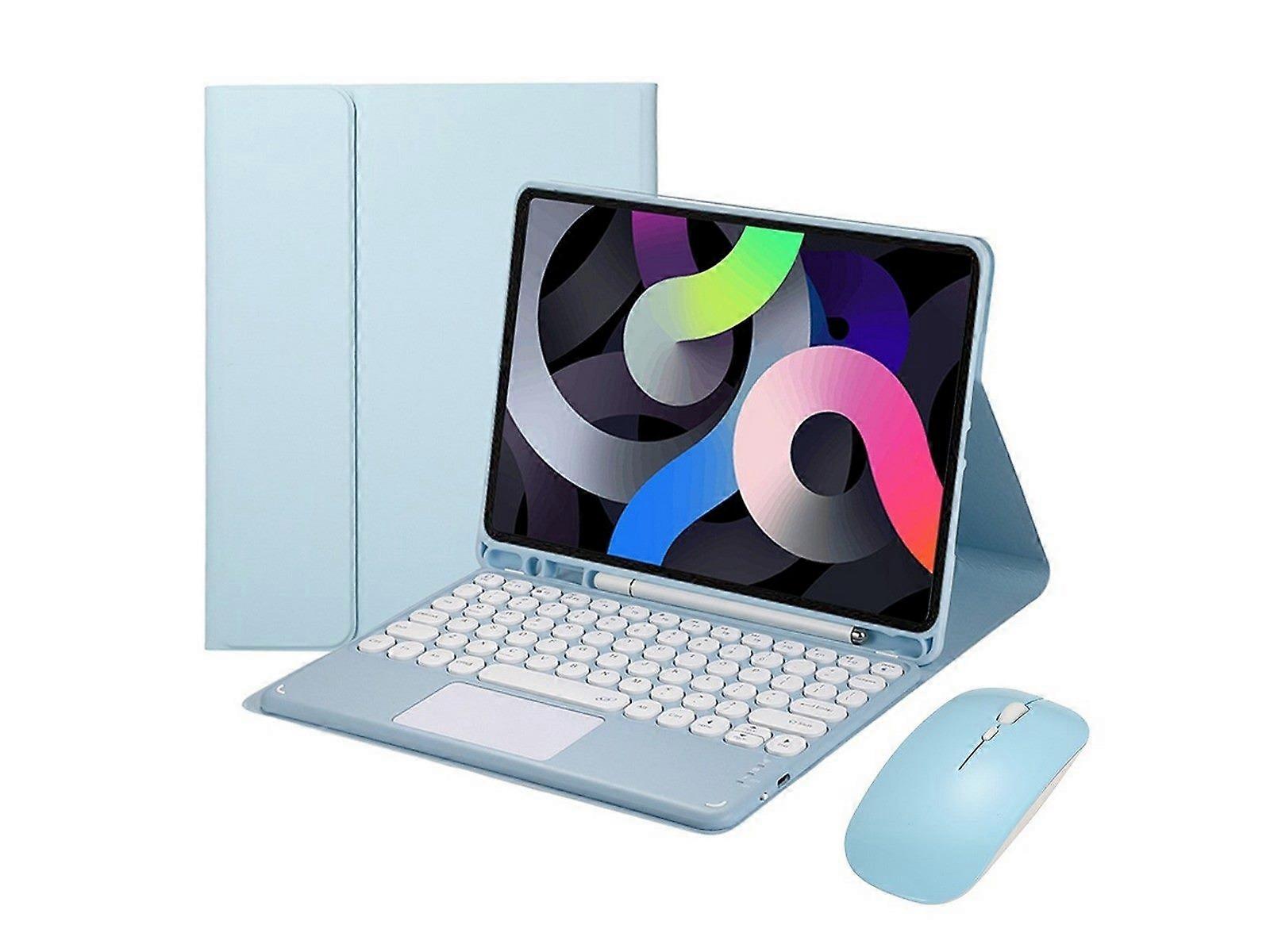 For iPad 11 inch Touchpad Bluetooth Keyboard Mouse Protective Case Set Blue