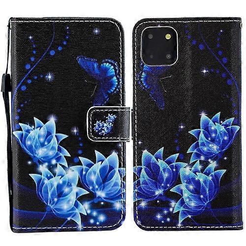 Für iPhone 15 Painted Pattern Horizontal Flip Leder Handyhülle