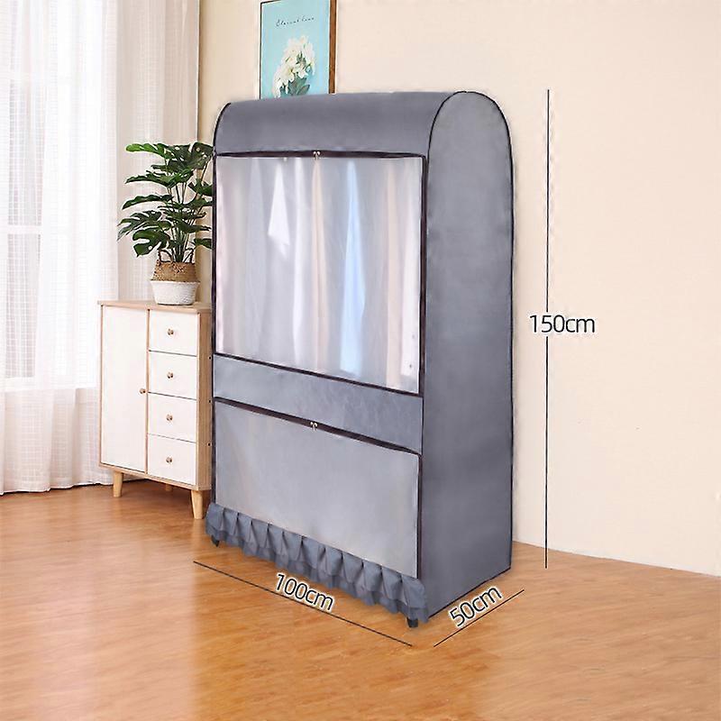 Dustproof Garment Rack Cover Large Capacity Clothing Rack Protector with Zipper and Visible Window Household