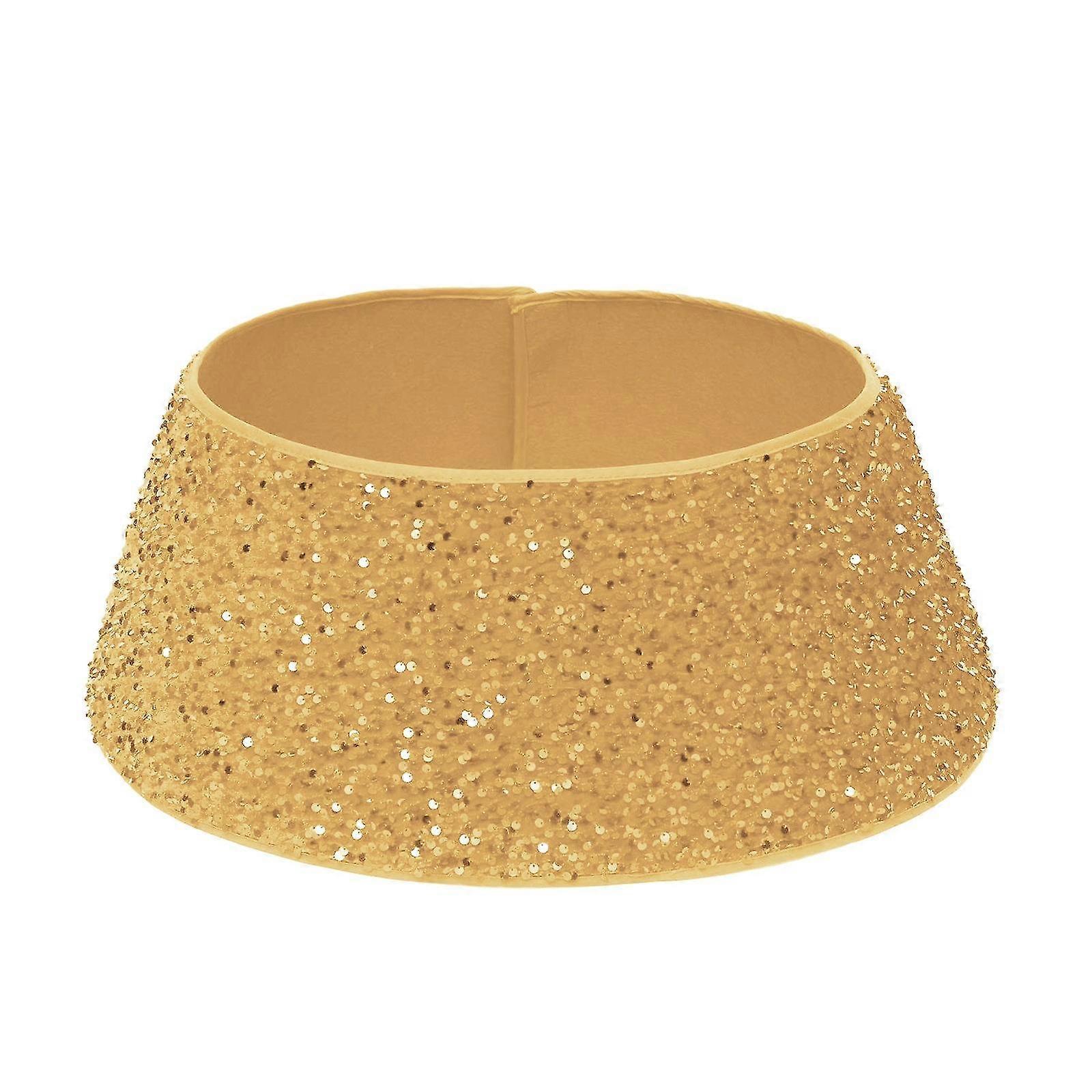 Friday 2023 Tree Collars 23.6 Inch Sequin Tree Skirt Glitter Xmas Tree Ring Double-layer Tree Skirt Collar Tree Base Cover Fo