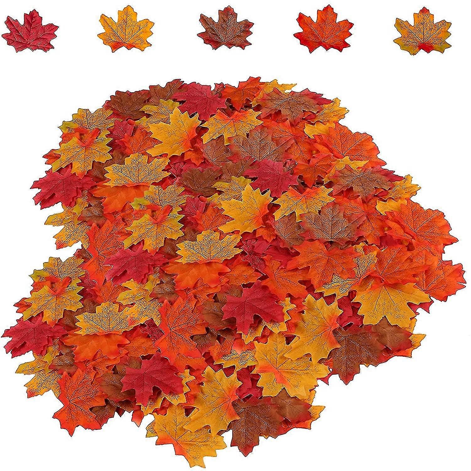 500pcs Artificial Mapaves 5 Assorted Fake Fall Mapaf