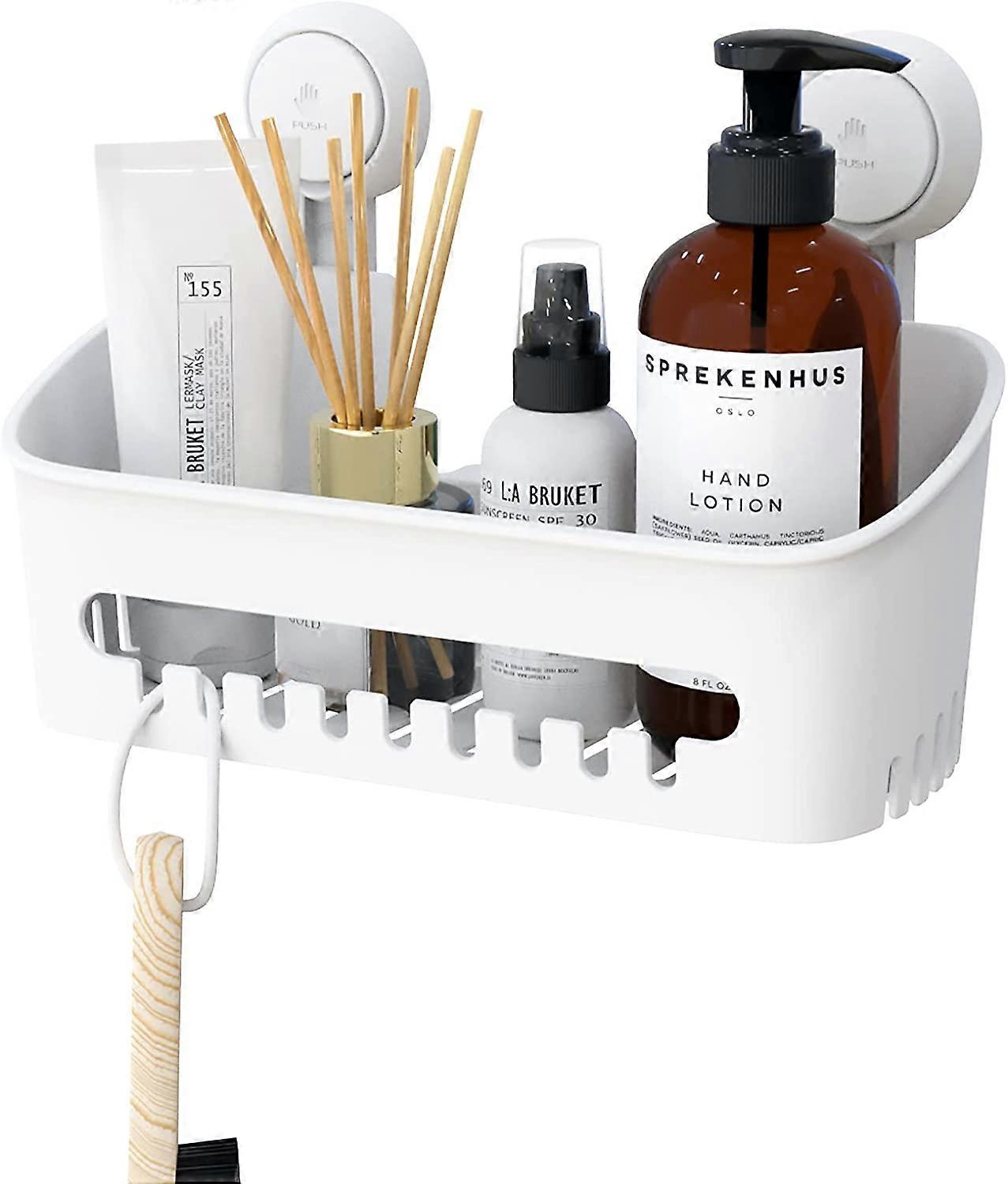 ZK-Holder - Shower Suction Cup Holder - Bathroom Holder - Undrilled Shower Basket Holder up to 10kg - Shower for Shampoo Holder - Hair Holder Plastic