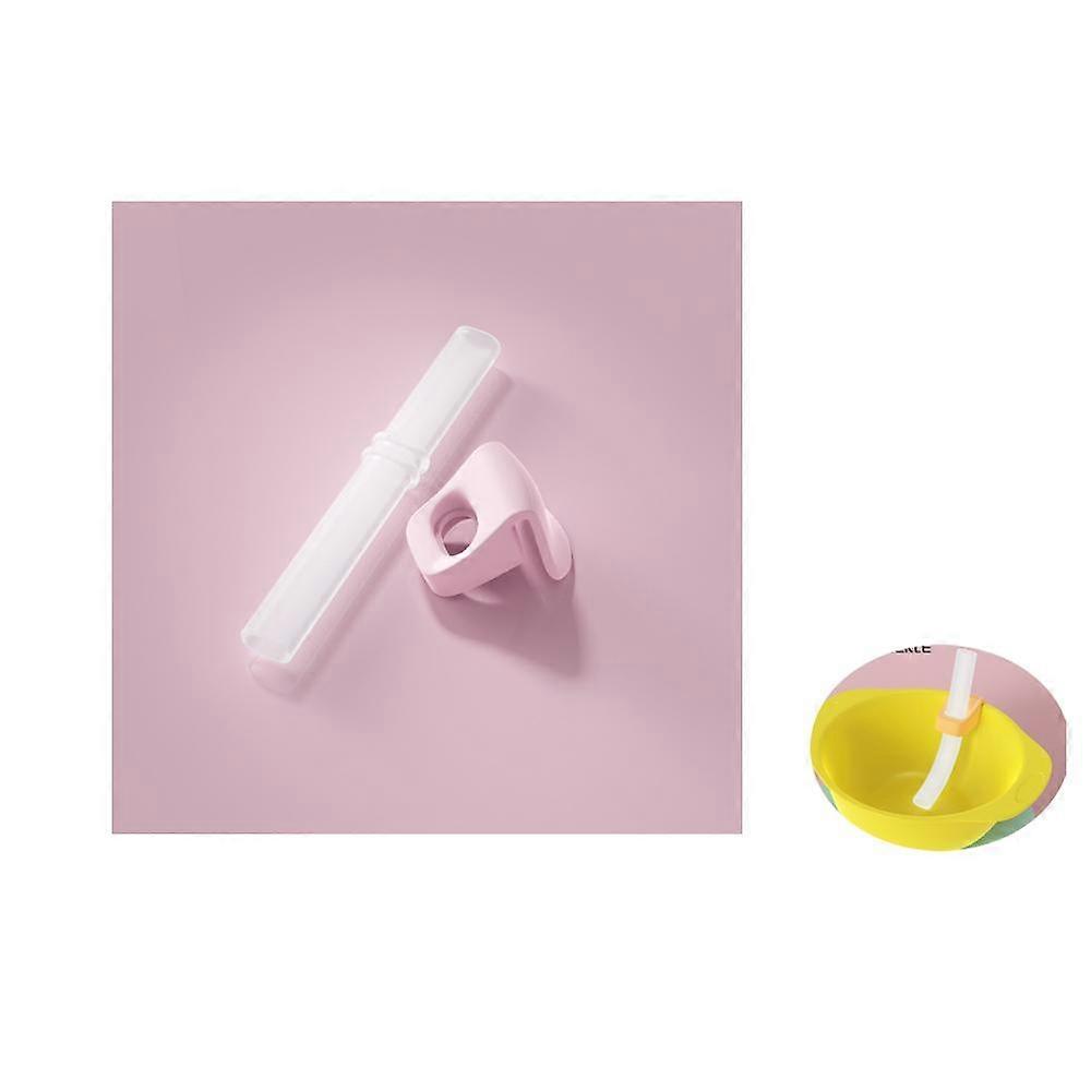 4 Pieces BPA Free Reusable Soft Baby Straw with Loop for Kids Drinking Fits Most Baby Bowls Pink,2024 Ping