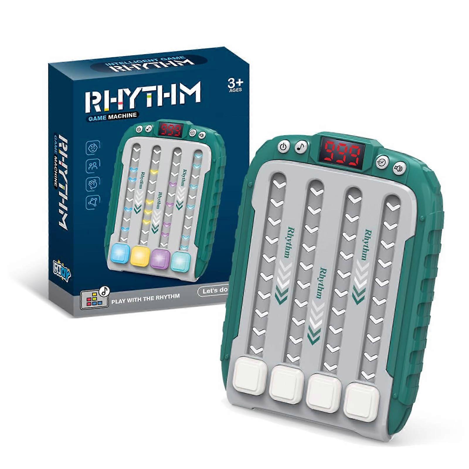 Rhythm Game Machine, Quick Push Pop Game Pops it Game Handheld Puzzle Game Machine with Music & Light