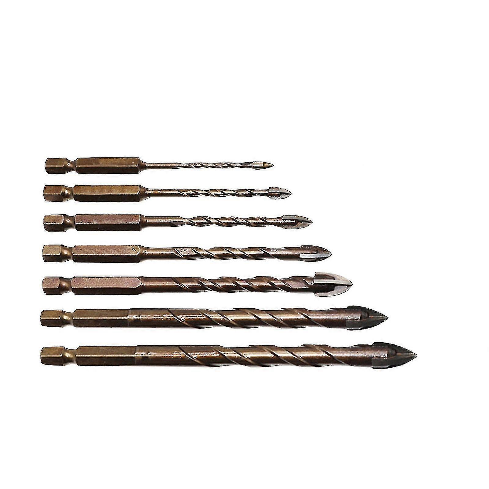 3 To 12mm Hexagon Shank Cross Spear Bits Tile Cement Drill Bit Set
