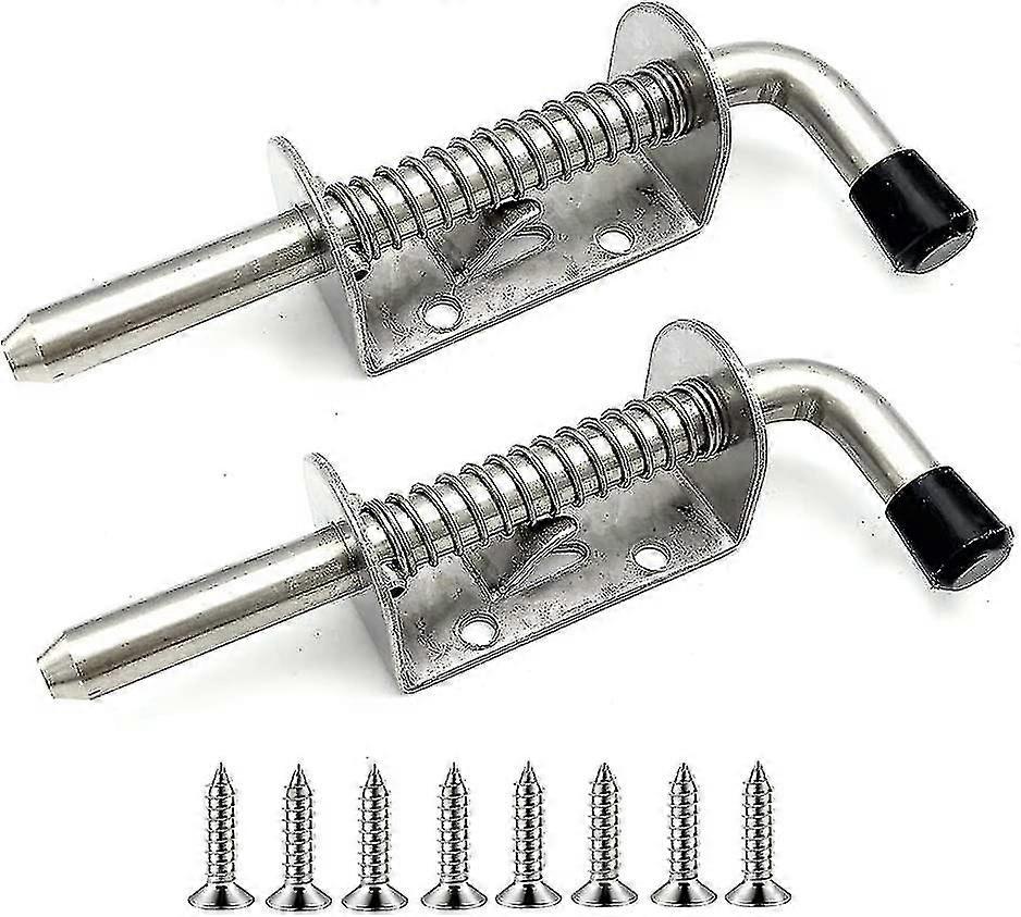 2 Pack Stainless Steel Spring Loaded Latch For Garage Door, Shed, Yard, Chicken Coop (128mm)