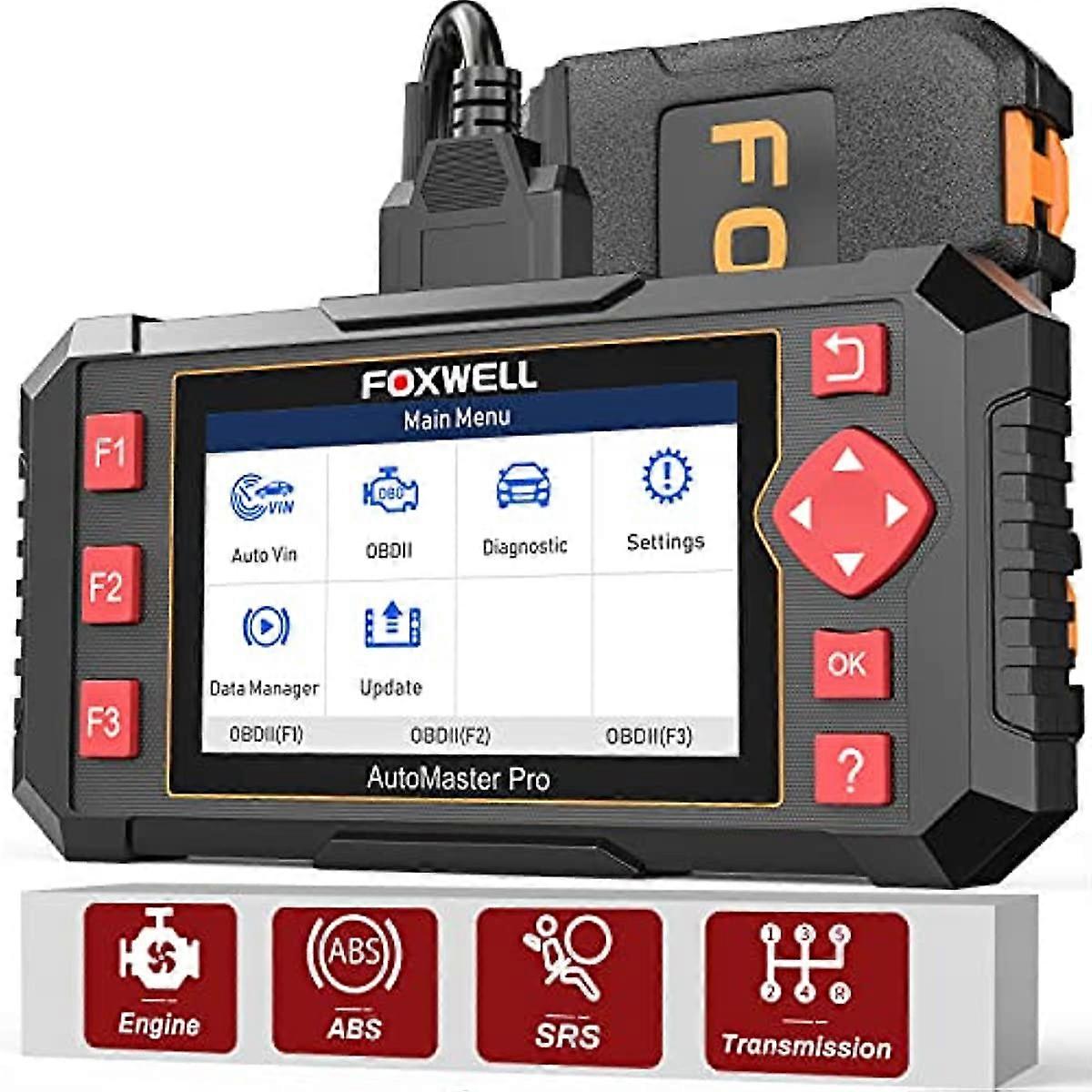 FOXWELL Car Scanner NT604 Elite OBD2 Scanner ABS SRS Transmission  Check Engine Code Reader Diagnostic Scan Tool with SRS Airbag Scanner Car Diagnosti