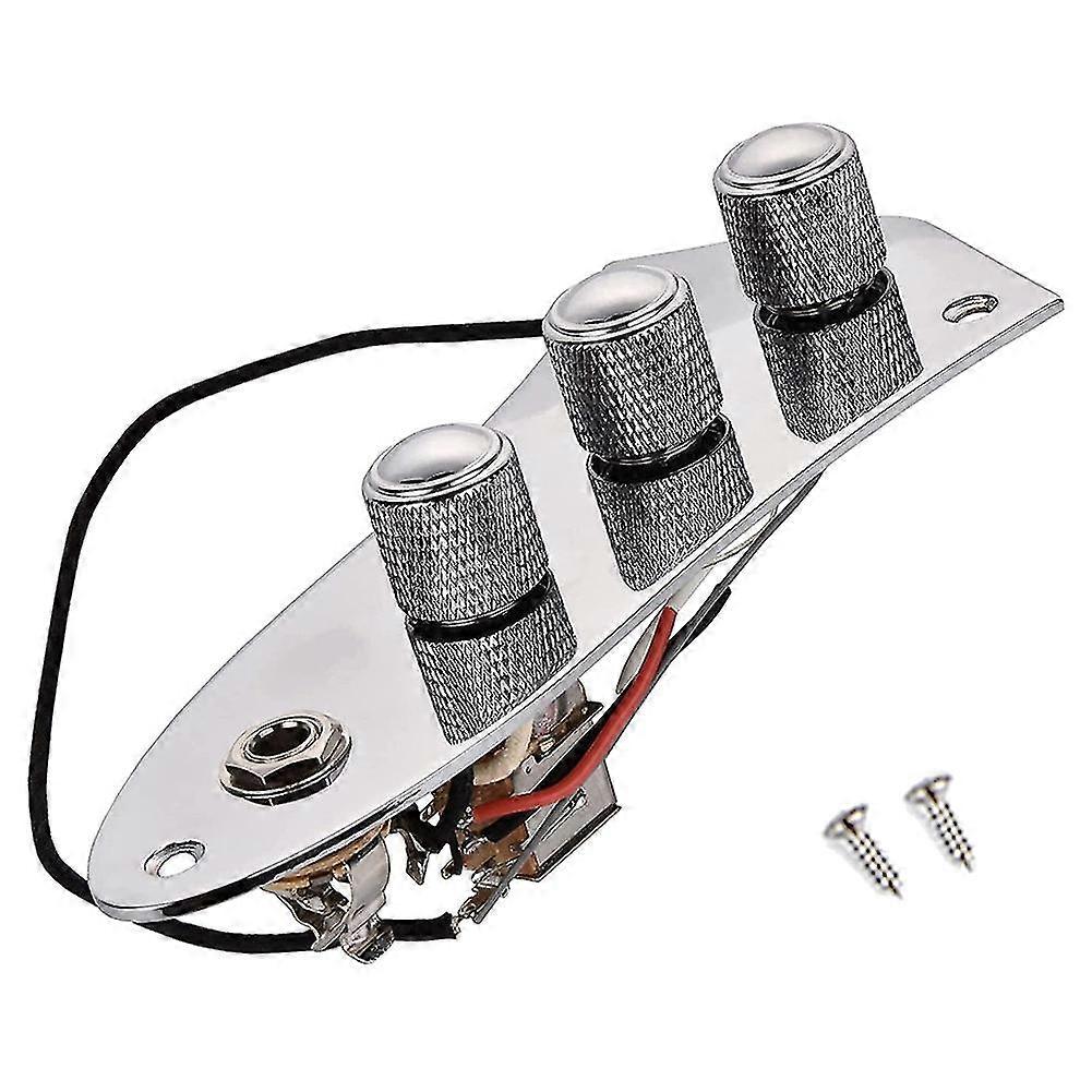 Prewired Control Plate For Jazz Bass Guitar,loaded J Bass Control Board With Wiring Harness Push Pu