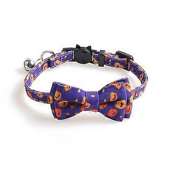 Kat Halloween Krave Breakaway Med Klokke, Justerbar Sikkerhed Butterfly Kattekrave (1stk Lilla)