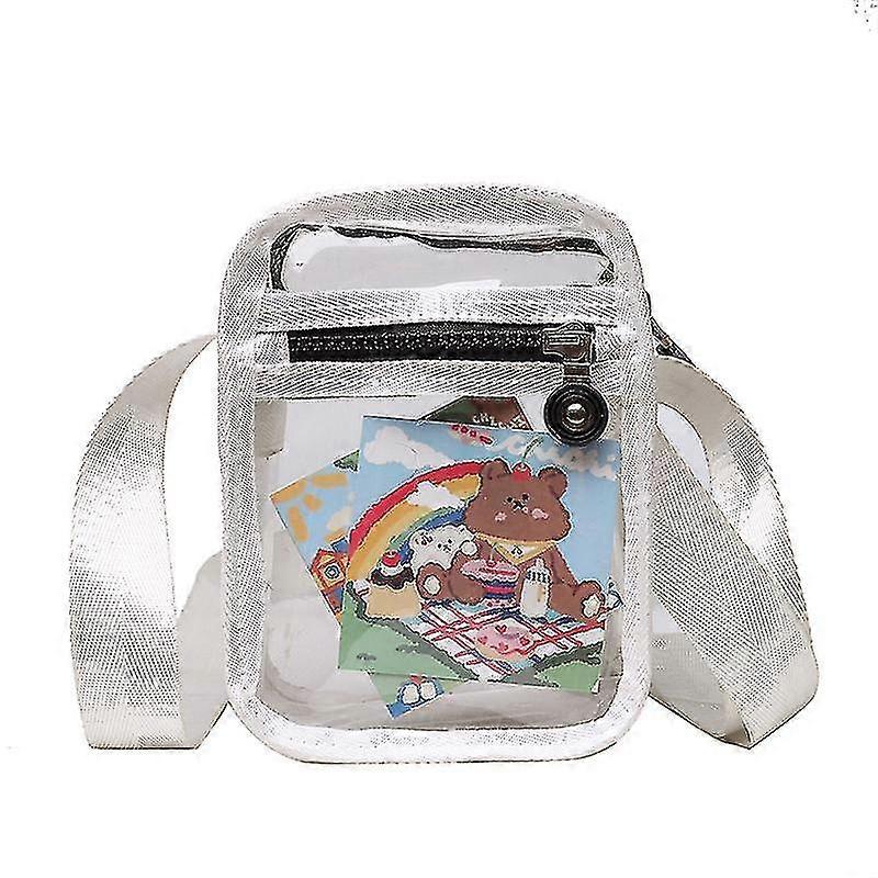 Clear Crossbody Purse Bag, Stadium Approved,white