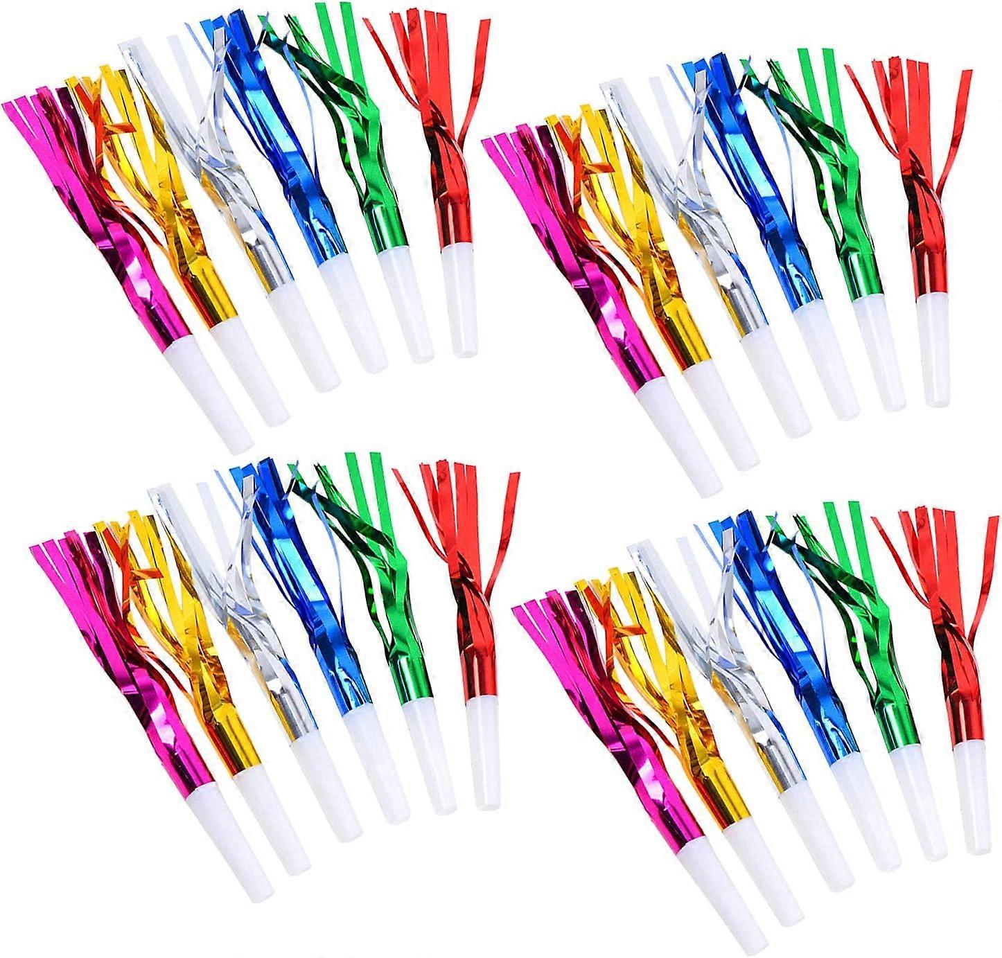 Sèche-cheveux de fête, 24 paquets de flash métallique, générateur de bruit de fête, sifflet, sifflet, spray de fête sans obstacle, anniversaires d'enfants, baby showers, Chr
